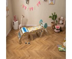 Promotions Kopimo rinkinys, medinis sulankstomas trikampis su arka ir rampe, 204x53x56 cm, mėlynas, Montessori žaislas