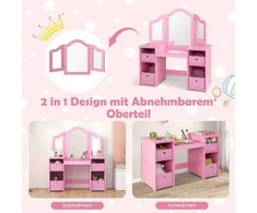 Promotions Kosmetikos stalas, 104x40x117 cm, rožinis