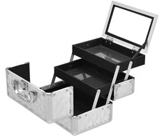 Promotions Kosmetinis dėklas 23x15x18 cm sidabrinis, ABS plastikas