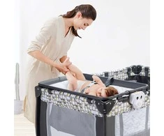 Promotions Kūdikio lovytė, sulankstoma 4 viename su reguliuojamu tinkleliu ir vystymo stalu, 125x65x111 cm