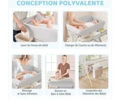 Promotions Kūdikio vystymo stalas, 80x70x104 cm, pilkas