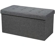 Promotions Sulankstoma daiktadėžė-pufas, 80x40,6x40,6 cm, pilka
