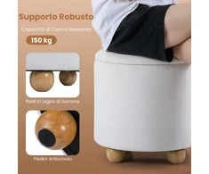 Promotions Laikymo pufas-taburetė, 44.5x44.5 cm, balta, šenilinis audinys