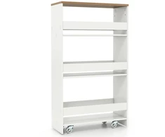 Promotions Laikymo vežimėlis 48,3x20,3x81,3 cm Baltas inžinerinis medis