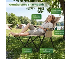 Promotions Lankstomas stovyklavimo kėdė su kojų atrama 156,5x52x82,5 cm chaki