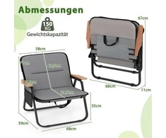 Promotions Lankstomas stovyklavimo kėdė, 62x55x70 cm, Pilka