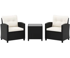 Promotions Lauko baldų komplektas 3 vnt. 65x66x76 cm kėdės 51x51x52 cm stalas smėlio spalvos