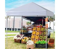 Promotions Lauko sulankstomas iškylantis pavėsis, 201x201x220-240 cm, baltas