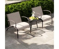 Lauko baldų komplektas Promotions Kiemo bistro komplektas, 81x63x73 cm kėdė, 50x46 cm stalas, Juoda, Ruda