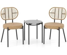 Lauko baldų komplektas Promotions Lauko bistro komplektas, 3 dalys, 57.5x45.5x82 cm, ruda, PE vytelė