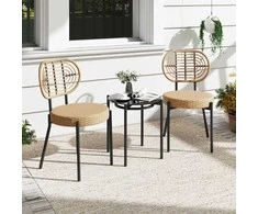 Lauko baldų komplektas Promotions Lauko bistro komplektas, 3 dalys, 57.5x45.5x82 cm, ruda, PE vytelė