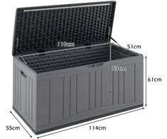Promotions Lauko daiktadėžė 114x55x61 cm pilka HDPE