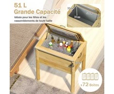 Promotions Lauko gėrimų aušintuvas, 51L, natūrali mediena