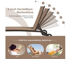 Promotions Lauko gultas Reguliuojamas plieno gultas 190,5x61x97 cm Rudas