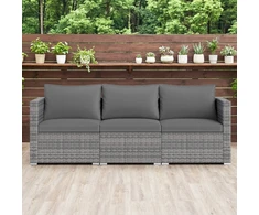 Promotions Lauko kampinė sofa komplektas 67.3x67.3x62.2 cm Pilkas rotangas