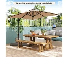 Promotions Lauko kampinis skėtis, 245x245x238 cm, smėlio spalvos