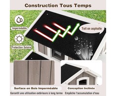 Promotions Lauko katės namelis, 100x64x82,5 cm, pilkas