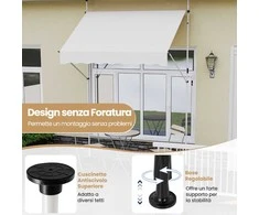 Promotions Lauko markizė, reguliuojama, 200x210-300 cm, smėlio spalvos