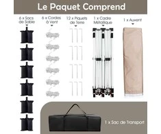 Promotions Lauko pavėsinė, 300x600x296-316 cm, smėlio spalvos