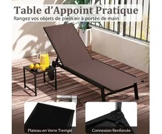 Promotions Lauko poilsio kėdžių komplektas, 190x59x99 cm, ruda, audinys
