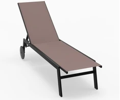 Promotions Lauko poilsio kėdžių komplektas, 190x59x33.5 cm, kavos spalvos, reguliuojama atlošo padėtis, metalas
