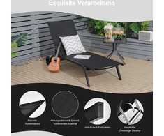 Promotions Lauko poilsio komplektas reguliuojamas 190,5x61x34 cm juodos spalvos audinys