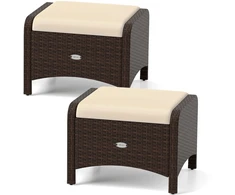 Promotions Lauko pufų taburetės 2 vnt. 46x54x39,5 cm rudos spalvos