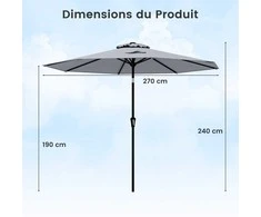 Promotions Lauko skėtis, 270x270x240 cm, Smėlio spalvos