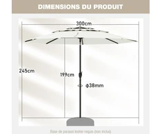 Promotions Lauko skėtis 300x300x245 cm baltas