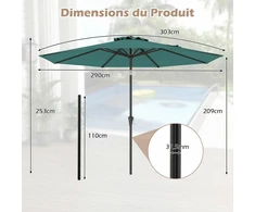 Promotions Lauko skėtis 303x253 cm Žalias