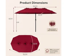 Promotions Lauko skėtis 472x290 cm raudonas