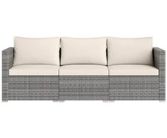Promotions Lauko sofos komplektas 3 dalių modulinis PE rotangas 67x67x61,5 cm smėlio spalvos