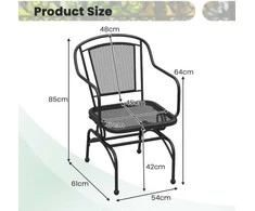 Promotions Lauko supamieji krėslai, komplektas iš 2 vnt., 61x54x85 cm, juodos spalvos