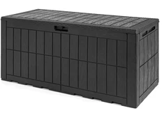 Promotions Lauko terasos dėžė su dangčiu ir rankenomis 132x61x63,5 cm tamsiai ruda/pilka/juoda
