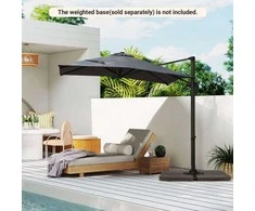 Promotions Lauko terasos pasvirus skėtis, 245x245x238 cm, Pilkas