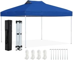 Promotions Pavėsinė palapinė, sulankstoma lauko terasa, 304.8x304.8x256-274.3 cm, mėlyna