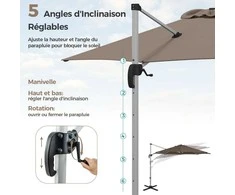 Promotions Lauko terasos skėtis, 325x261 cm, rudas