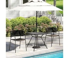 Promotions Lauko valgomasis stalas, 80x80x72 cm, juodas, metalas, lauko baldai