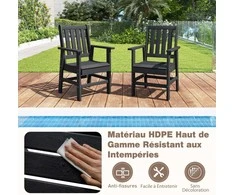 Promotions Lauko valgomojo kėdė, HDPE, juoda