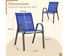 Promotions Lauko valgomojo kėdės, 56x70x84 cm, tamsiai mėlynos spalvos