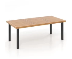 Promotions Lauko valgomojo stalas 200x100x75 cm natūralaus/juodo akacijos medienos stalviršis
