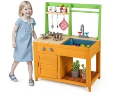 Promotions Lauko žaidimų virtuvėlė, 72x38x92 cm, žalia ir oranžinė