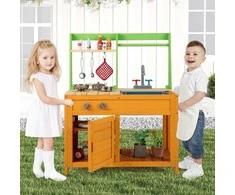 Promotions Lauko žaidimų virtuvėlė, 72x38x92 cm, žalia ir oranžinė