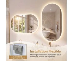 Promotions LED sieninis veidrodis, 80x50 cm, sidabrinis