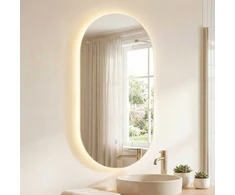 Promotions LED sieninis veidrodis, 80x50 cm, sidabrinis
