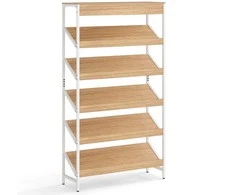 Promotions Lentyna, 6 lygių pastatoma lentyna, 90x30x161 cm, ruda, metalinis rėmas