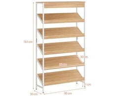 Promotions Lentyna, 6 lygių pastatoma lentyna, 90x30x161 cm, ruda, metalinis rėmas