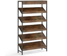 Promotions Lentyna, 6 pakopų pastatoma lentyna, 90x30x161 cm, ruda, metalinis rėmas