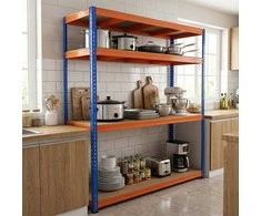 Promotions Lentynų stelažas, 4 pakopų reguliuojamos metalinės lentynos, 181x61x203 cm, oranžinė, didelės apkrovos sandėliavimas