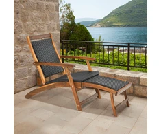 Promotions Lounge kėdė 61x130.8x82.6 cm Ruda Sulankstoma Rotango Mediena
